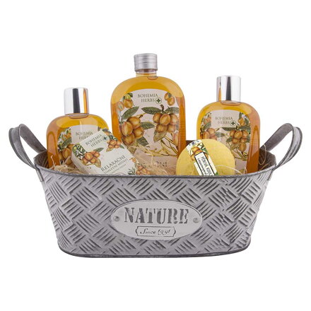 Plechový dárkový koš – s arganovým olejem