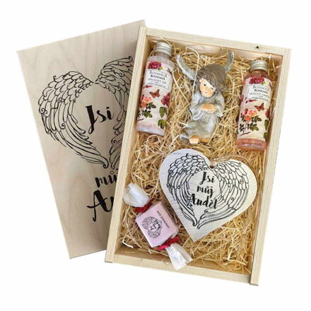 Dárková dřevěná bedna – Jsi můj anděl