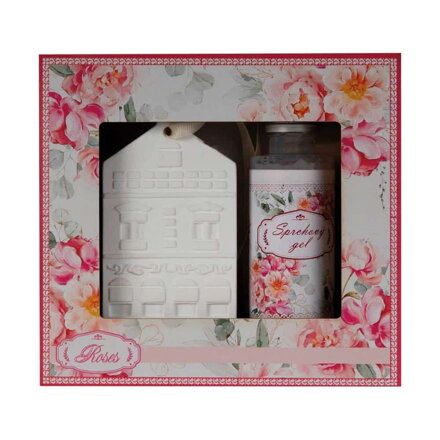Aroma dárková sada sprchový gel 50ml a aroma domeček – Roses