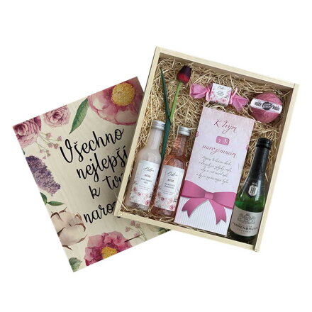 Dárková dřevěná bedna XXL – k narozeninám pro ženy