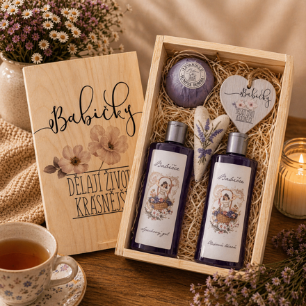 Dárková dřevěná bedna – Babičky dělají život krásnější II.