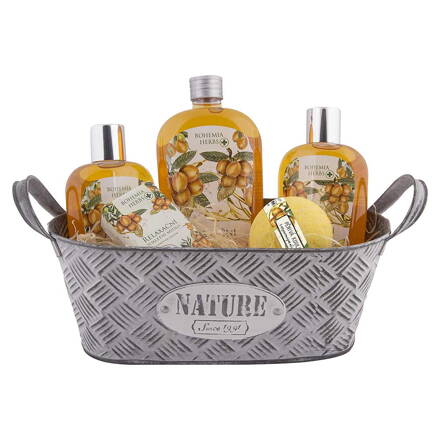 Plechový dárkový koš – s arganovým olejem