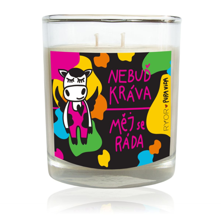 Ryor - PuraVida svíčka s vůní santalového dřeva KRÁVA - 210 g