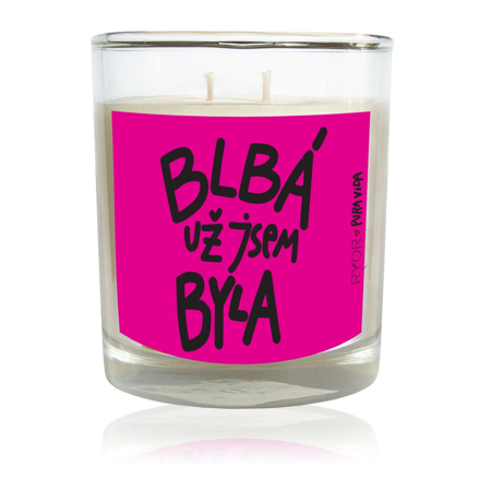 Ryor - PuraVida svíčka s uklidňující vůní meduňky BLBÁ UŽ JSEM BYLA - 210 g